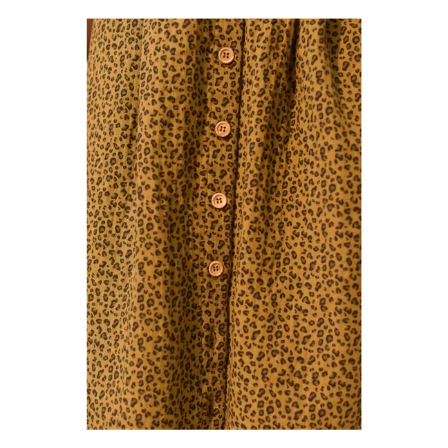 Mini gonna leopardata in cotone biologico - Collezione Donna | Marrone