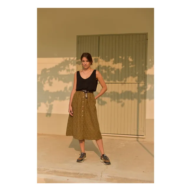 Mini gonna leopardata in cotone biologico - Collezione Donna | Marrone