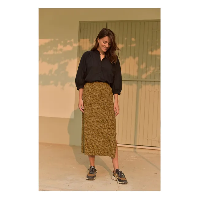 Gonna Marie Mini Leopard in cotone organico - Collezione Donna | Marrone