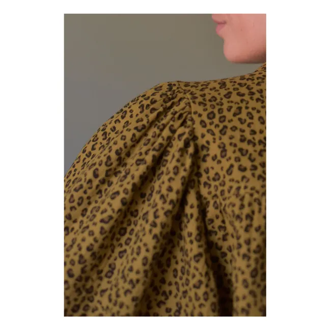Appoline Mini Camicetta leopardata doppia garza di cotone - Collezione Donna | Marrone