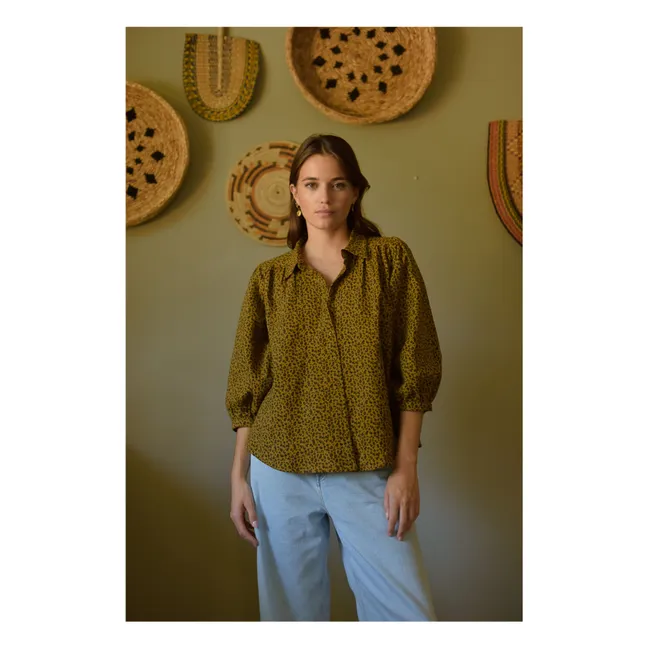 Appoline Mini Camicetta leopardata doppia garza di cotone - Collezione Donna | Marrone