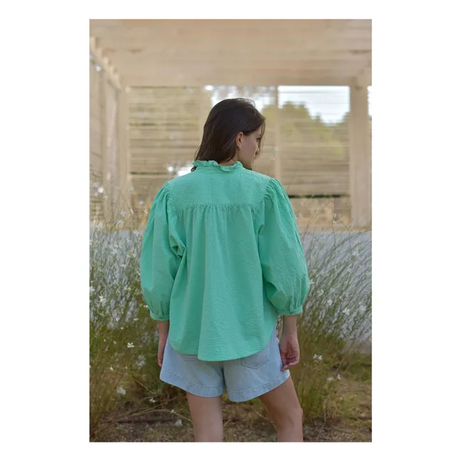 Blusa Dahlia Seersucker - Colección Femenina | Verde Menta