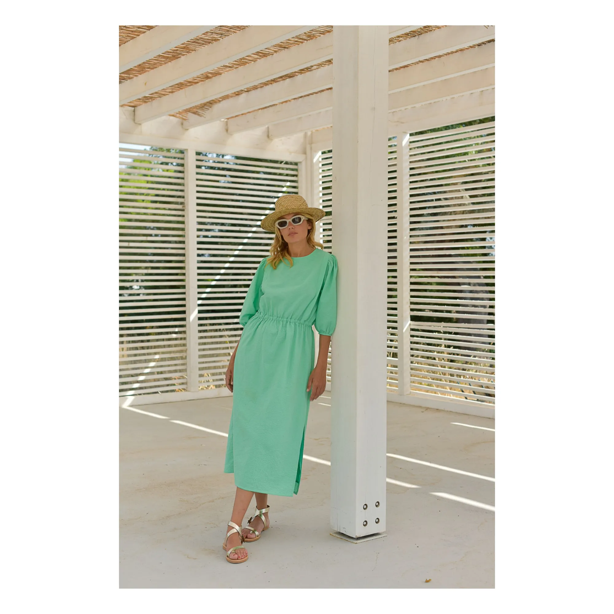 Marlot Paris Women's Mint Green Aime Seersucker Dress - Collection
