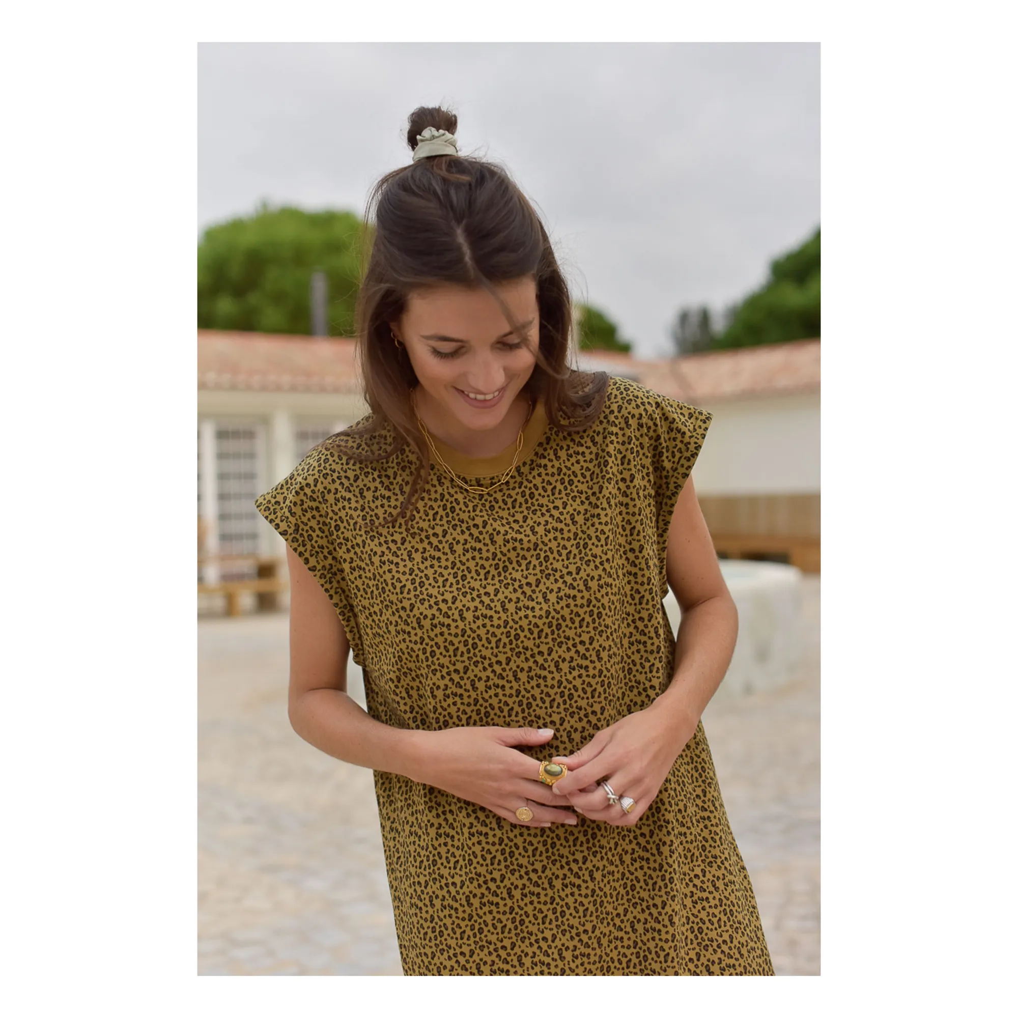 Robe Constance Mini Léopard Coton Bio - Collection Femme | Marron- Image produit n°2