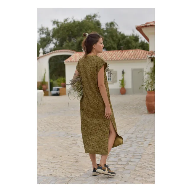 Constance Mini Leopard Organic Cotton Dress - Women's Collection | Brown