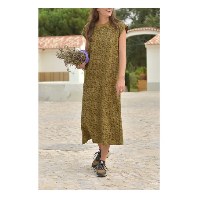 Constance Mini Leopard Organic Cotton Dress - Women's Collection | Brown
