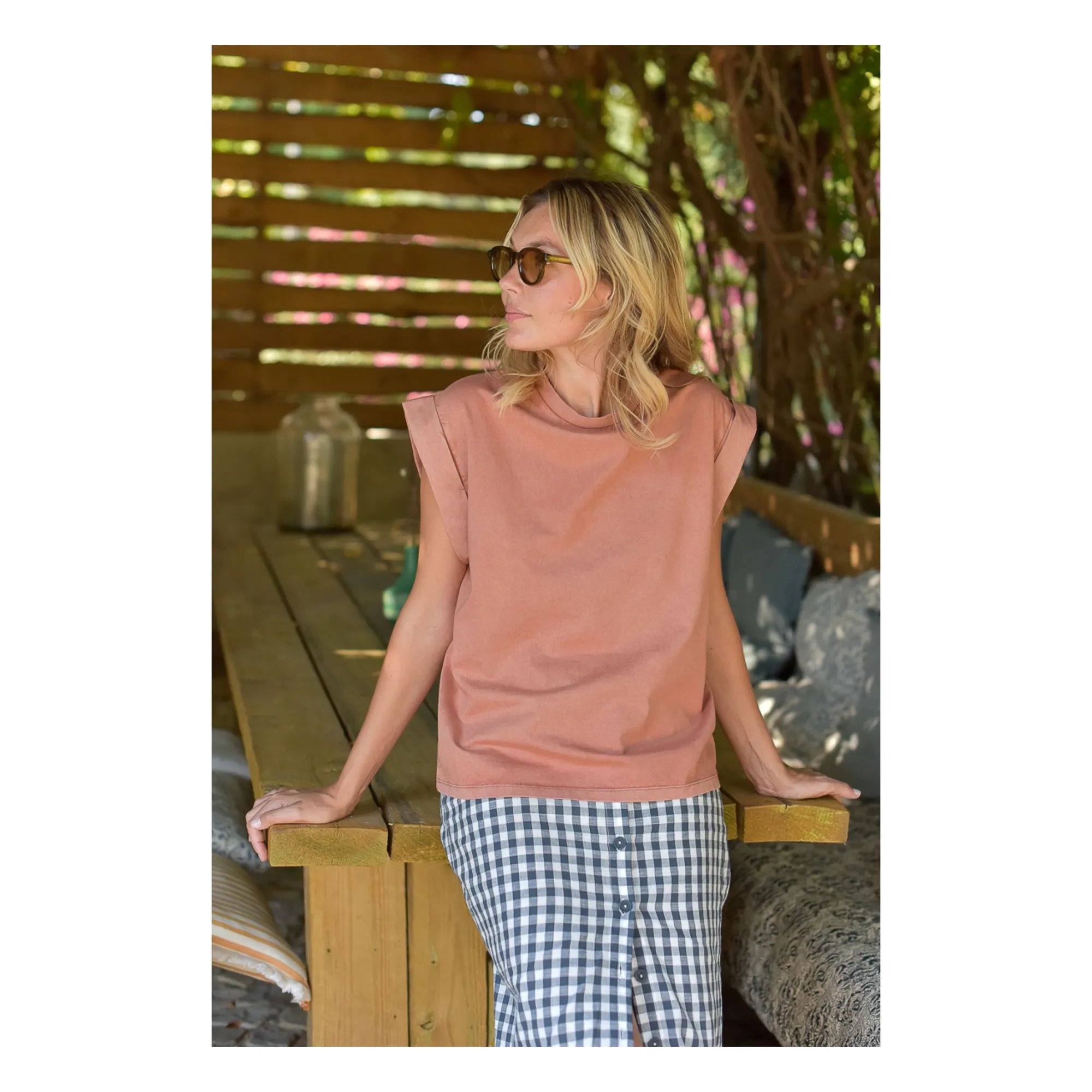 Marlot Paris Women's Brick Red Max Organic Cotton T-Shirt - Collection