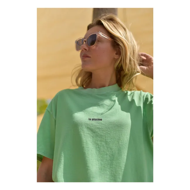 Camiseta de algodón orgánico Jil La Piscine - Colección Mujer | Verde
