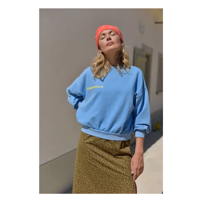 Felpa in cotone organico Romy Lemoncello - Collezione donna | Blu