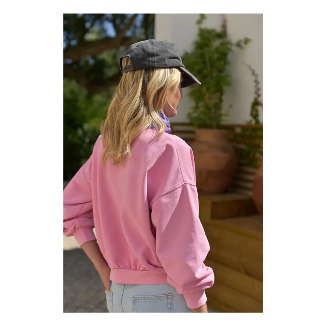 Felpa in cotone organico Romy Modern Love - Collezione donna | Rosa