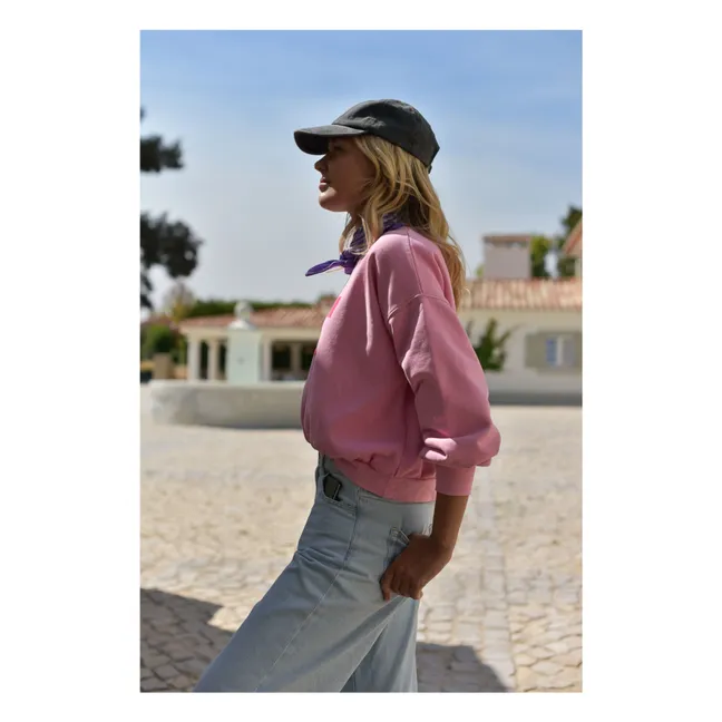 Felpa in cotone organico Romy Modern Love - Collezione donna | Rosa