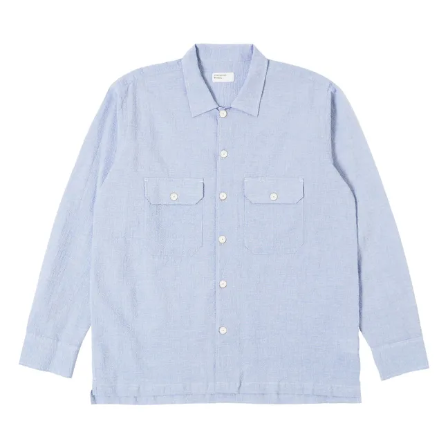 Camisa Utility Seersucker | Azul Cielo