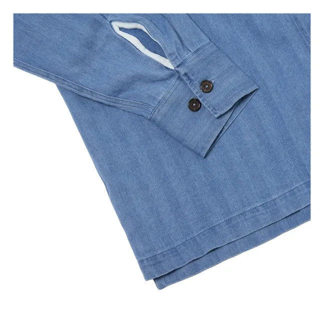 Camisa Utility Herringbone | Washed Blue
