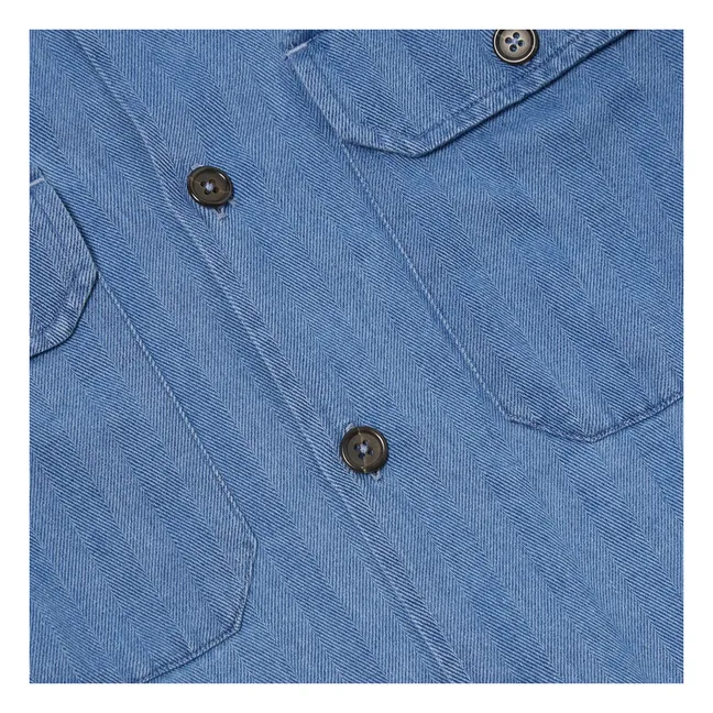 Camisa Utility Herringbone | Washed Blue
