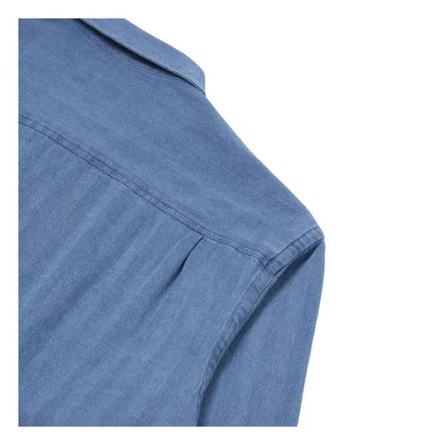 Camisa Utility Herringbone | Washed Blue