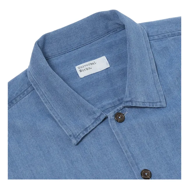 Camisa Utility Herringbone | Washed Blue