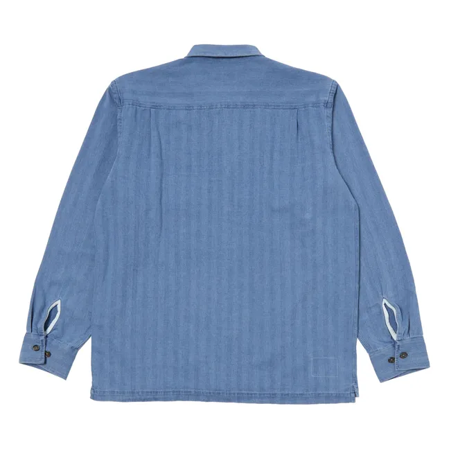 Camisa Utility Herringbone | Washed Blue
