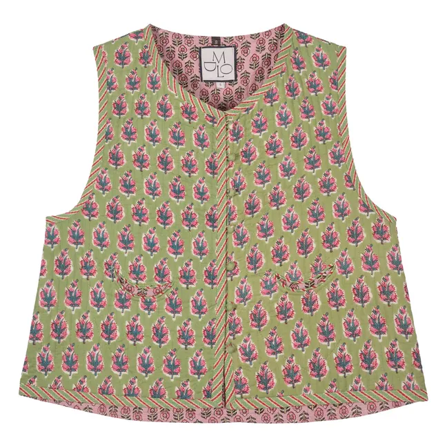 Ärmellose Jacke Giverni Blumen | Grün