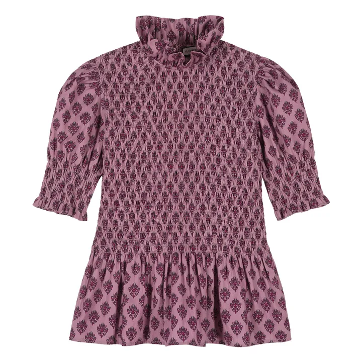 Blouse Manches Courtes Aleria Fleurs | Violet- Image produit n°0