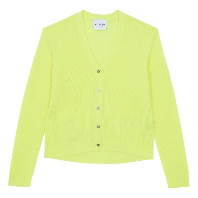 Aissata Cashmere cardigan | Fluorescent yellow