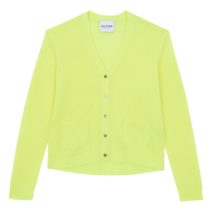Gilet Aissata Cachemire | Jaune fluo- Image produit n°0
