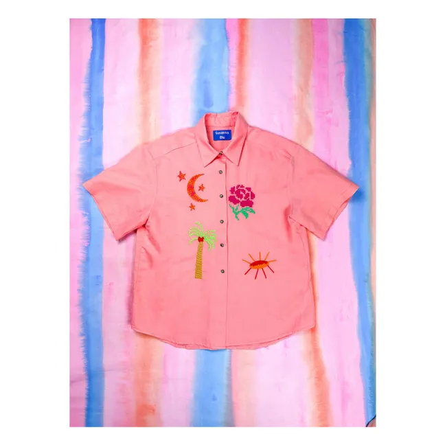 Camicia Palma in cotone e lino | Rosa
