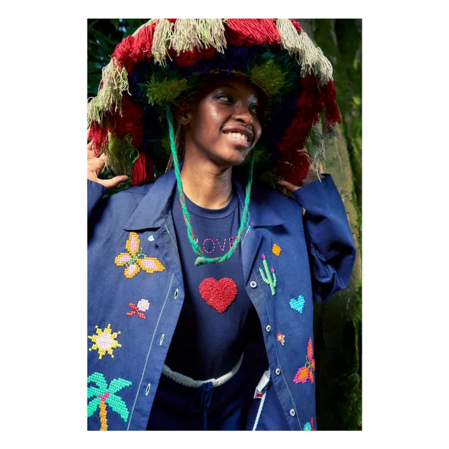 Hemd Gardenia Leinen und Baumwolle | Navy