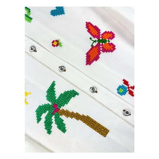 Camisa Gardenia de lino y algodón | Blanco