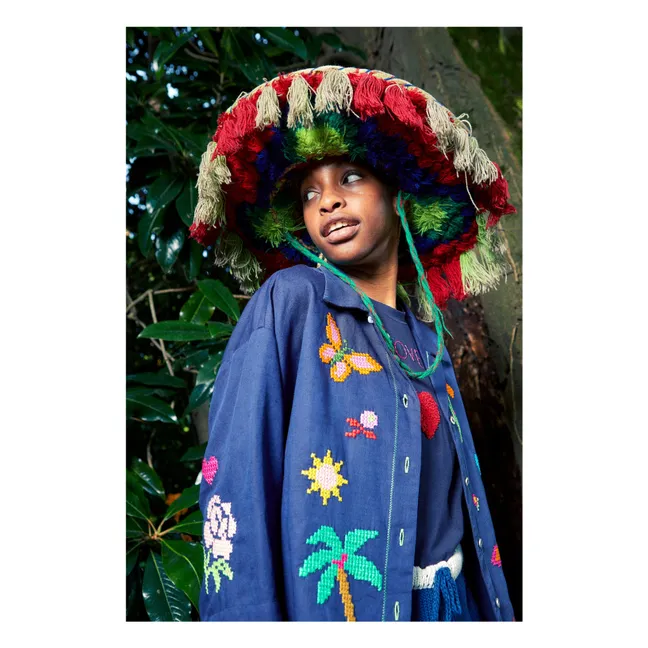 Hemd Gardenia Leinen und Baumwolle | Navy