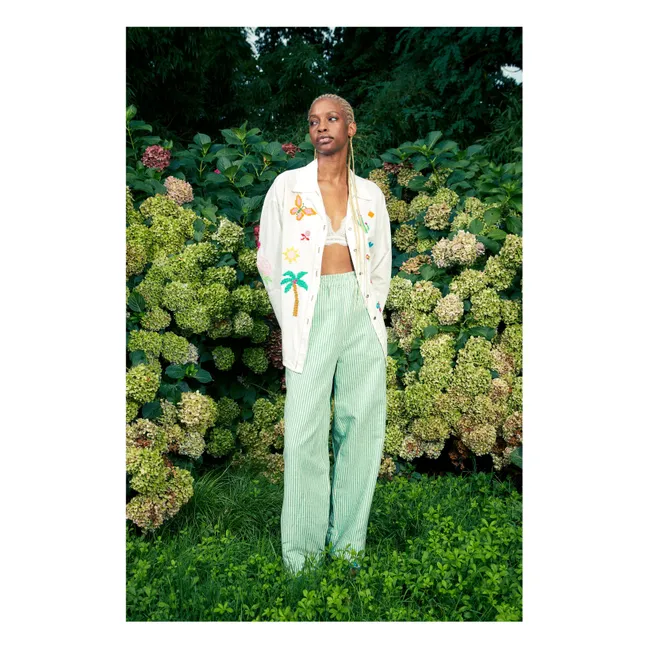Gardenia Linen and Cotton Shirt | White