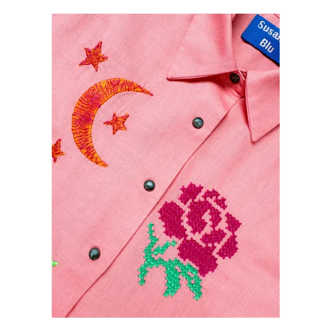 Camicia Palma in cotone e lino | Rosa