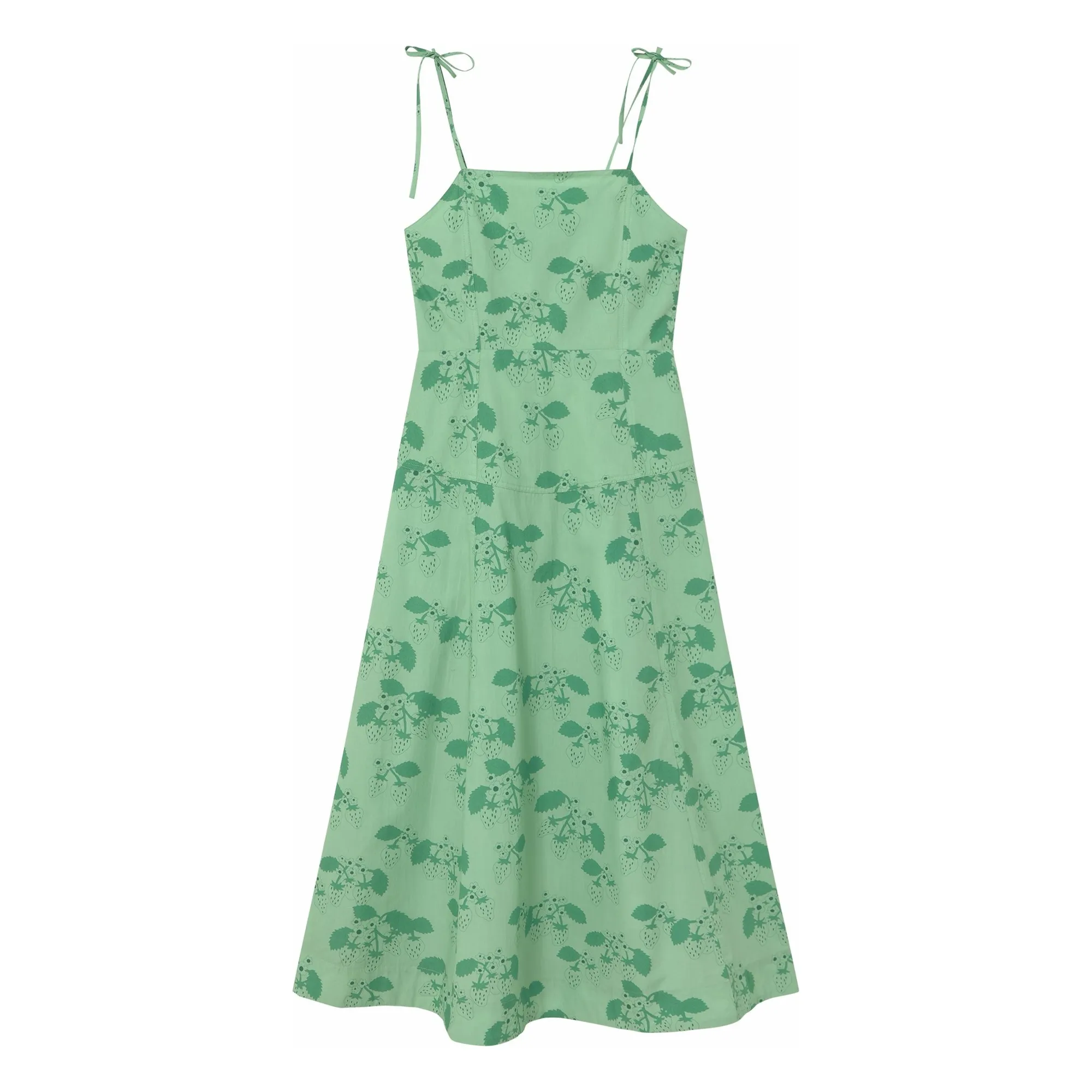 The Tiny Big Sister Green Strawberries Dress