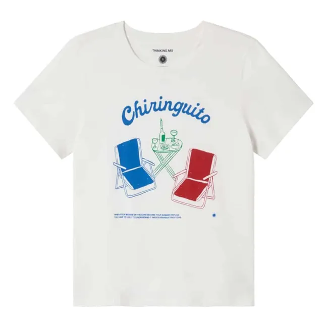 Camiseta de algodón orgánico Chiringuito Ida | Blanco
