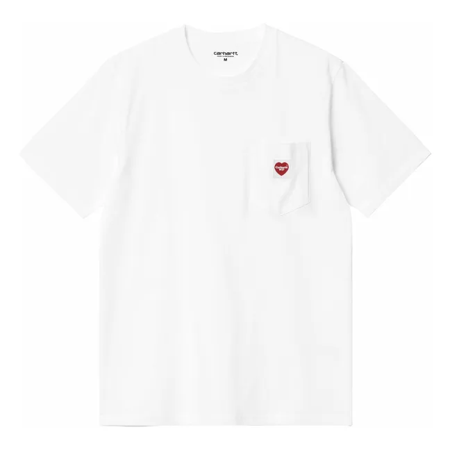 Camiseta Pocket Heart Algodón orgánico | Blanco