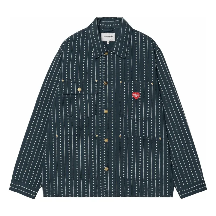 Drewe Cappotto a righe Chore | Inchiostro- Immagine del prodotto n°0