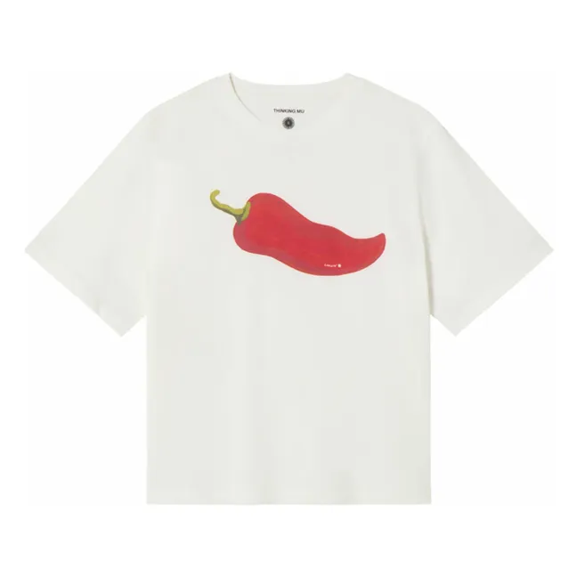 Camiseta de algodón orgánico Chilli Lucia | Blanco