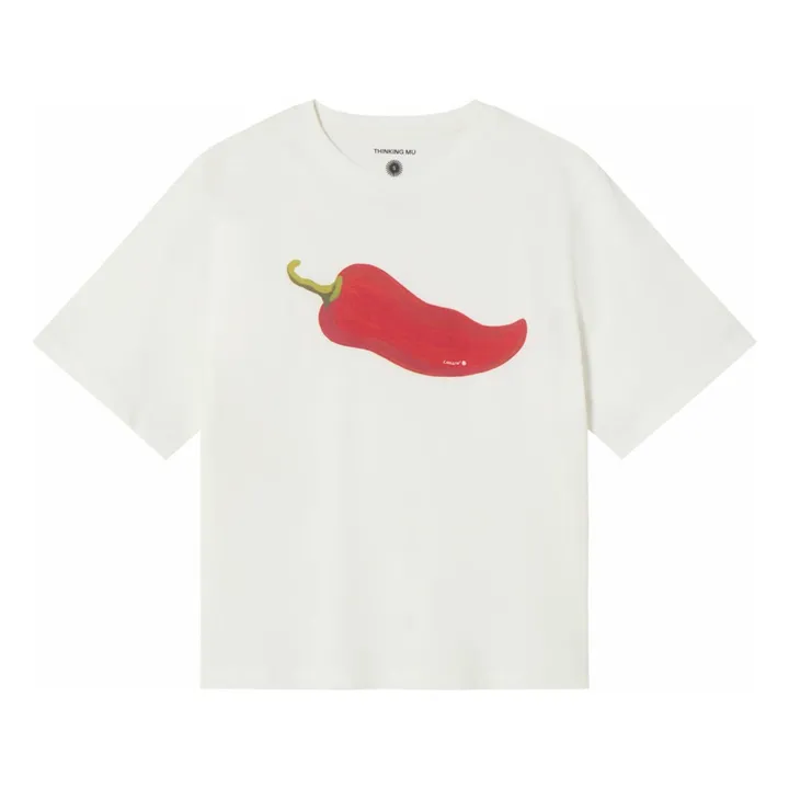 Camiseta de algodón orgánico Chilli Lucia | Blanco- Imagen del producto n°0