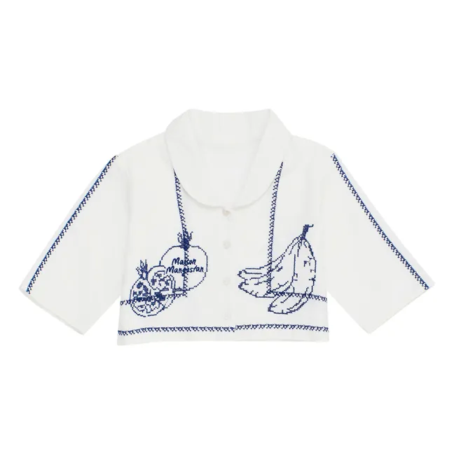Camicia cropped ricamata AppleGranate | Bianco