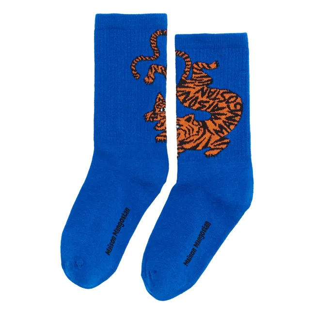 Tiger Socken | Elektrisches Blau