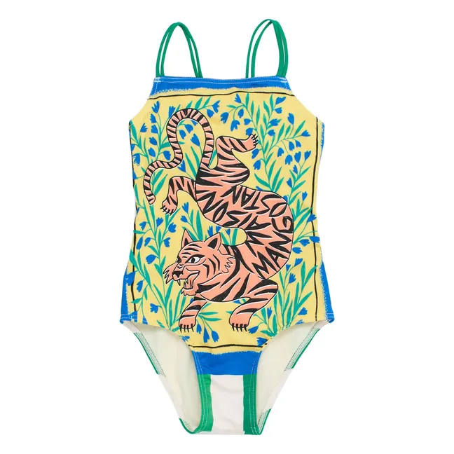 Tiger Badeanzug aus recycelten Fasern | Grün
