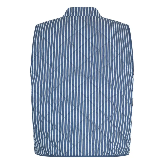 Cairo Stripes Sleeveless Jacket | Blue