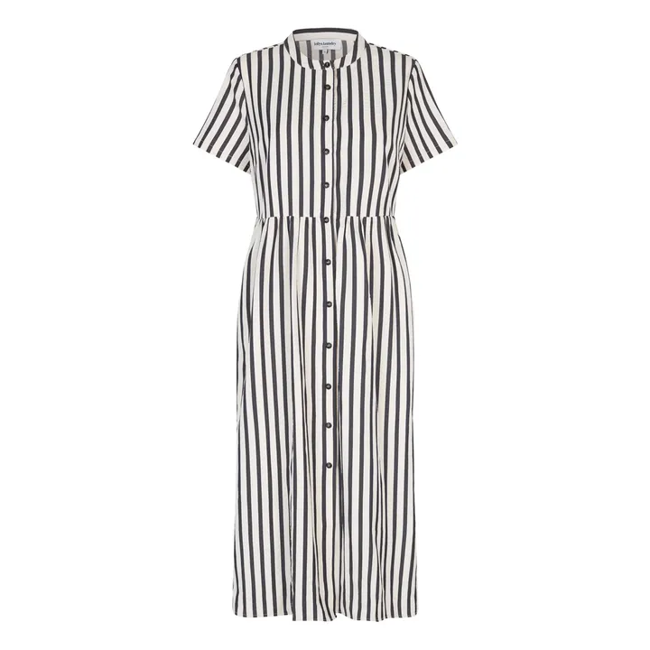 Vestido de rayas Aliya | Negro- Imagen del producto n°0