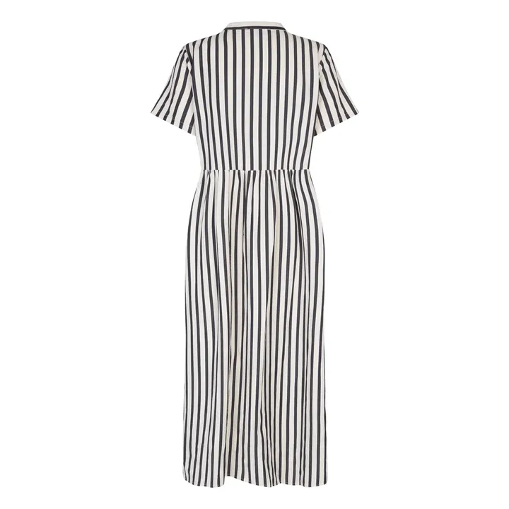 Vestido de rayas Aliya | Negro- Imagen del producto n°3