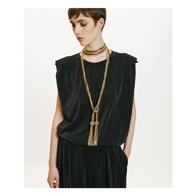 Top Enna Metallic | Schwarz