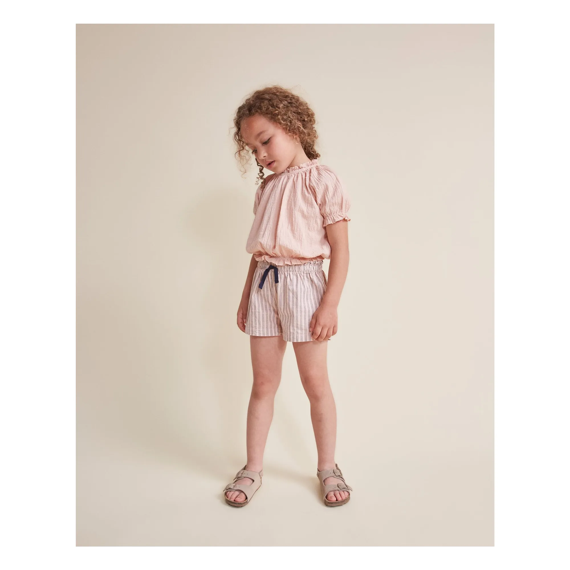 Short Rayures | Rose pâle- Image produit n°1