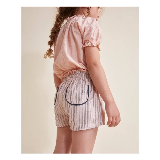 Short Rayures | Rose pâle