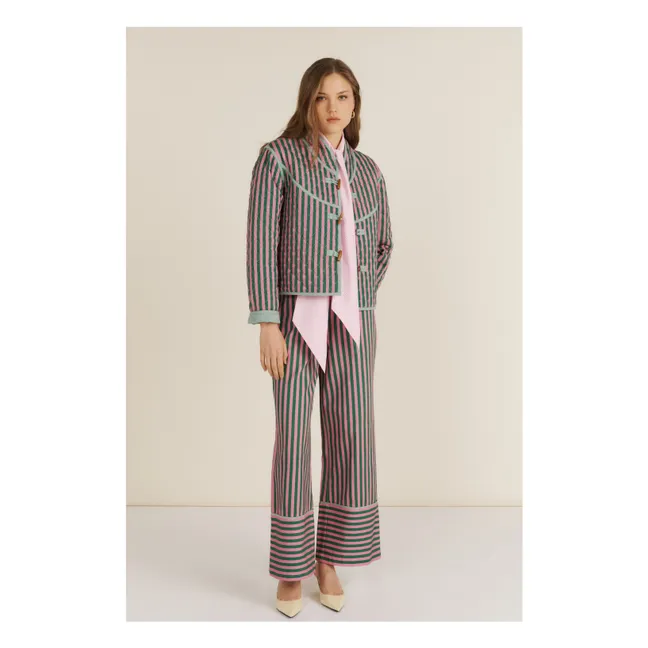 Jupiter Steppjacke Streifen | Rosa