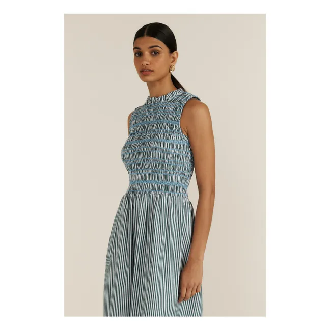 Vestido de rayas Saint Barth | Verde Oscuro