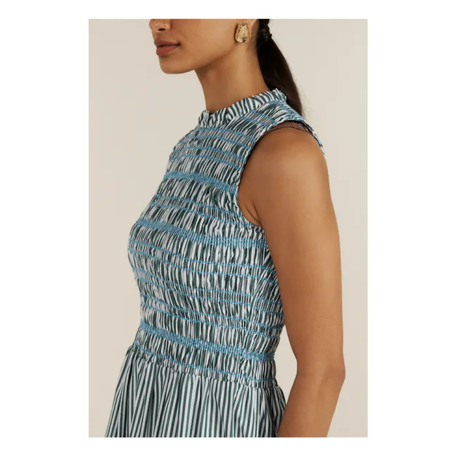 Vestido de rayas Saint Barth | Verde Oscuro