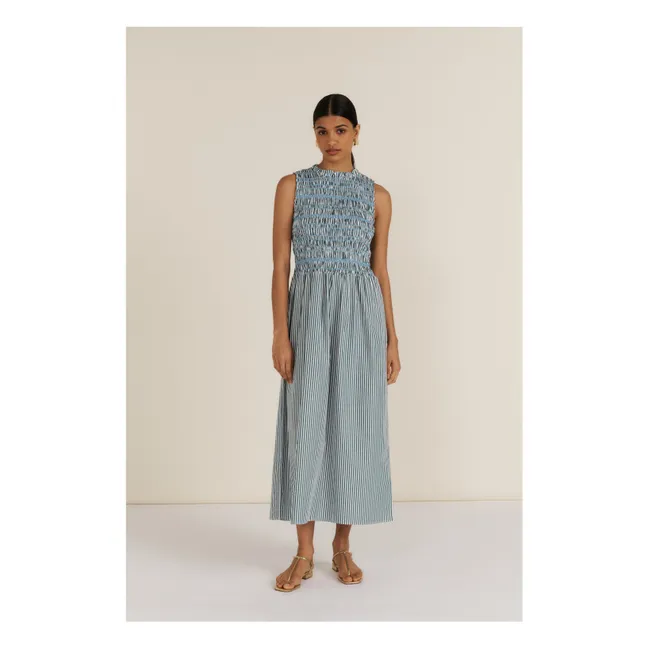 Vestido de rayas Saint Barth | Verde Oscuro